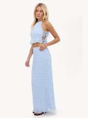 LOAVIES Blue The Blossoming Haven Maxi Skirt With Ruffles - Image 3 of 5