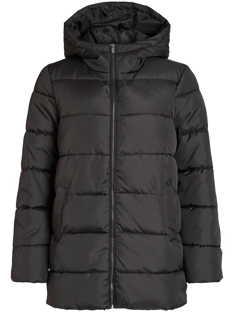 VILA Black Padded Hood Coat - Image 5 of 5