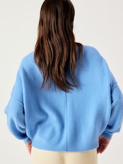 Mėlyna - „American Vintage Damsville“ slouchy megztinis - 2 paveikslėlis iš 5