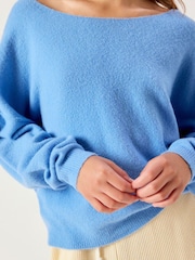 Mėlyna - „American Vintage Damsville“ slouchy megztinis - 3 paveikslėlis iš 5