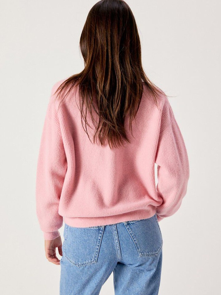 American Vintage Pink Damsville V-Neck Jumper - Image 2 of 5