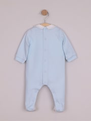 Emile Et Rose Blue Matthew - All-In-One With Pleated Yoke & Embroidery - Image 3 of 4