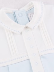 Emile Et Rose Blue Matthew - All-In-One With Pleated Yoke & Embroidery - Image 4 of 4