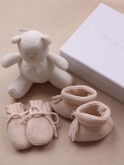Emile Et Rose Natural Kelsey Knitted Mitt Boottee & Toy Gift Set - Image 2 of 2