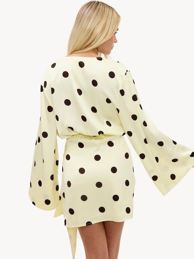 LOAVIES Yellow Crown Of Confidence Polka-Dot Dress - Image 2 of 5 LOAVIES Yellow Crown Of Confidence Polka-Dot Dress - Image 2 of 5