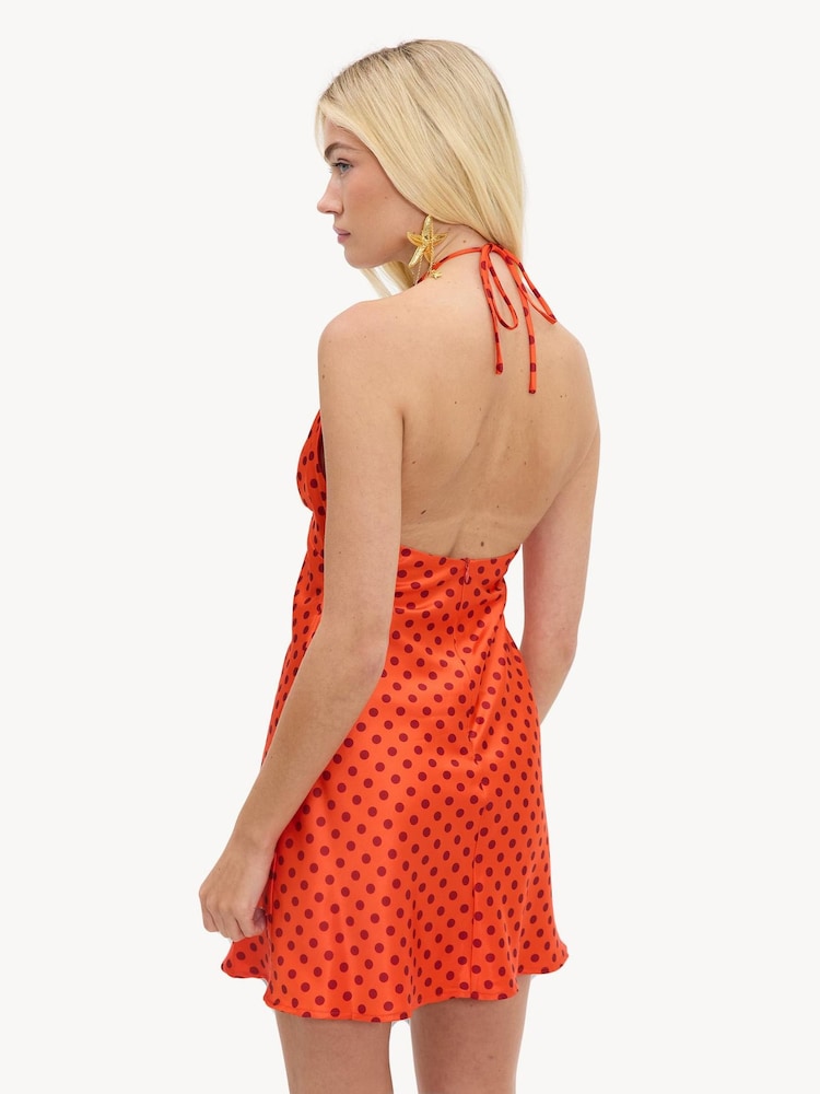 LOAVIES Red Everlasting Love Mini Dress With Dark Red Polka Dots - Image 2 of 4