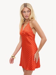 LOAVIES Red Everlasting Love Mini Dress With Dark Red Polka Dots - Image 3 of 4