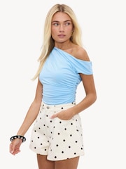 LOAVIES White Ready For Anything Shorts With Polka Dots - Image 4 of 5
