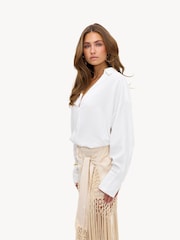 LOAVIES White Whisper Soft V-Neck Blouse - Image 3 of 4