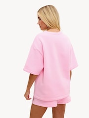 LOAVIES Pink Daydream Believer T-Shirt With Silver Logo - Image 2 of 4