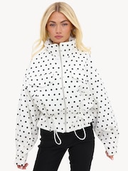 LOAVIES White Cocooned In Calm Polka Dot Jacket - Image 1 of 5