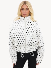 LOAVIES White Cocooned In Calm Polka Dot Jacket - Image 3 of 5
