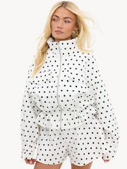 LOAVIES White Cocooned In Calm Polka Dot Jacket - Image 4 of 5
