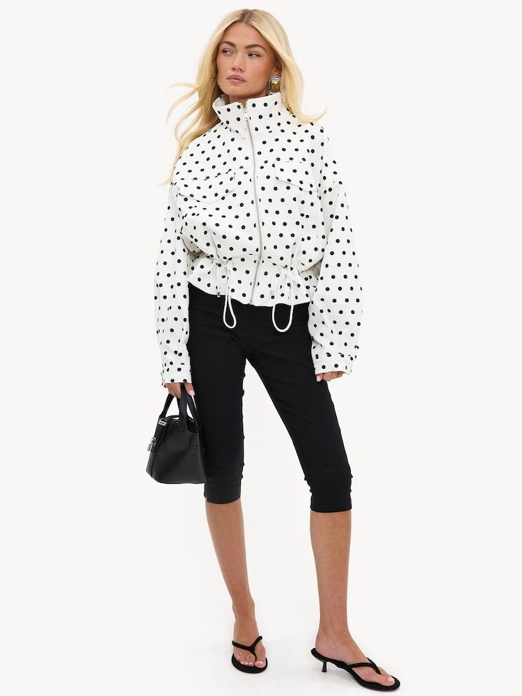 LOAVIES White Cocooned In Calm Polka Dot Jacket - Image 5 of 5 LOAVIES White Cocooned In Calm Polka Dot Jacket - Image 5 of 5