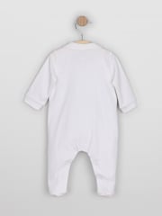 Emile Et Rose White Jesse - Front Opening All In One with teddy embroidery & Hat - Image 3 of 4