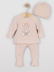 Bleu - Emile Et Rose Marco - Two-Piece en maille avec motif peluche, Leggings et amp; Chapeau - Image 3 de 8