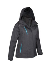 Mountain Warehouse Black Bracken Extreme Womens 3 In 1 Waterproof Jacket - Image 3 of 5