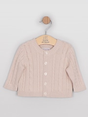 Natural - Emile Et Rose Morgan - Niniting na Cardigan na may Disenyo ng Kable - Larawan 2 ng 4