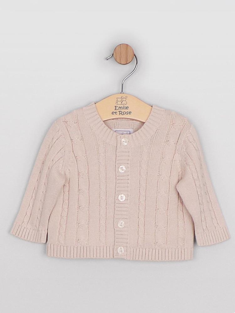 Natural - Emile Et Rose Morgan - Niniting na Cardigan na may Disenyo ng Kable - Larawan 2 ng 4 Natural - Emile Et Rose Morgan - Niniting na Cardigan na may Disenyo ng Kable - Larawan 2 ng 4