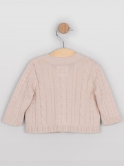 Natural - Emile Et Rose Morgan - Niniting na Cardigan na may Disenyo ng Kable - Larawan 3 ng 4