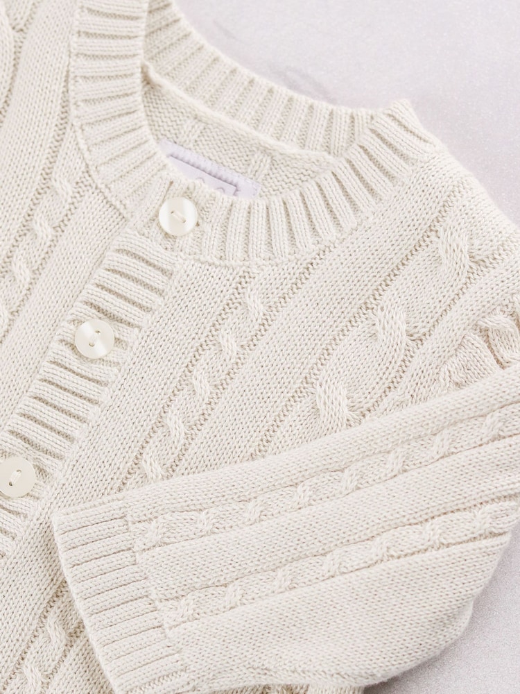 Natural - Emile Et Rose Morgan - Niniting na Cardigan na may Disenyo ng Kable - Larawan 4 ng 4 Natural - Emile Et Rose Morgan - Niniting na Cardigan na may Disenyo ng Kable - Larawan 4 ng 4