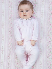 Emile Et Rose Pink Madeleine - All-In-One With Embroidered Yoke, Lace Trim & Collar - Image 1 of 4