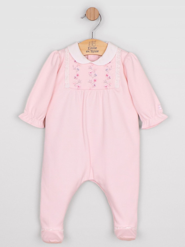 Emile Et Rose Pink Madeleine - All-In-One With Embroidered Yoke, Lace Trim & Collar - Image 2 of 4