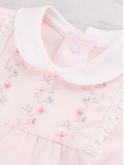 Emile Et Rose Pink Madeleine - All-In-One With Embroidered Yoke, Lace Trim & Collar - Image 4 of 4