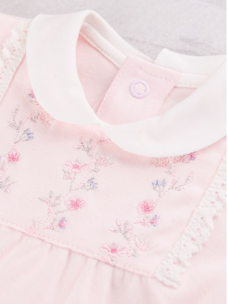 Emile Et Rose Pink Madeleine - All-In-One With Embroidered Yoke, Lace Trim & Collar - Image 4 of 4