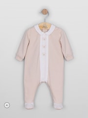 Emile Et Rose Natural Miles - All-In-One With Pleated Mock Front Opening & Bear Embroidery - Image 2 of 4