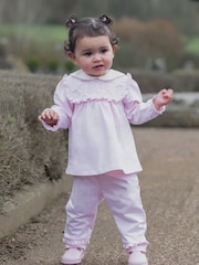 Emile Et Rose Pink Macey - Two-Piece Top & Trousers Set With Embroidered Inset Panel - Image 1 of 7