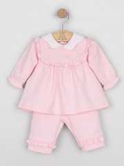 Emile Et Rose Pink Macey - Two-Piece Top & Trousers Set With Embroidered Inset Panel - Image 2 of 7