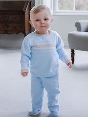 Emile Et Rose Blue Martin - Jumper With Fairisle Design & Soft Cotton Trousers - Image 1 of 6