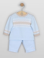Emile Et Rose Blue Martin - Jumper With Fairisle Design & Soft Cotton Trousers - Image 2 of 6