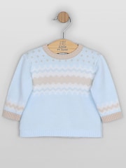 Emile Et Rose Blue Martin - Jumper With Fairisle Design & Soft Cotton Trousers - Image 3 of 6