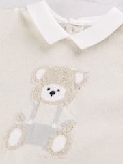 Emile Et Rose Natural Milo - Knitted All-In-One With Large Teddy Motif & Hat - Image 4 of 4