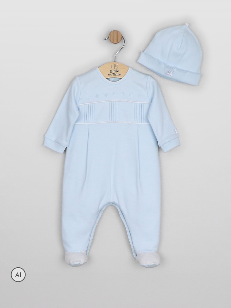 Emile Et Rose Blue Miller - All-In-One With Pleated Panel, Embroidery & Hat - Image 2 of 4 Emile Et Rose Blue Miller - All-In-One With Pleated Panel, Embroidery & Hat - Image 2 of 4