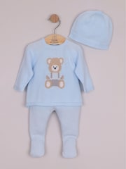 bleu pâle - Emile Et Rose Marco - Two-Piece en maille avec motif peluche, Leggings et amp; Chapeau - Image 3 de 8