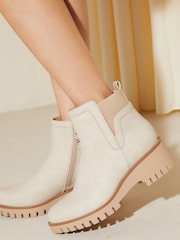 Friends Like These Cream Low Wedge Chelsea Ankle Boot - Image 3 of 4