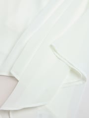 Cream Sheer Layer Cape Sleeve Top with Cami - Image 7 of 7