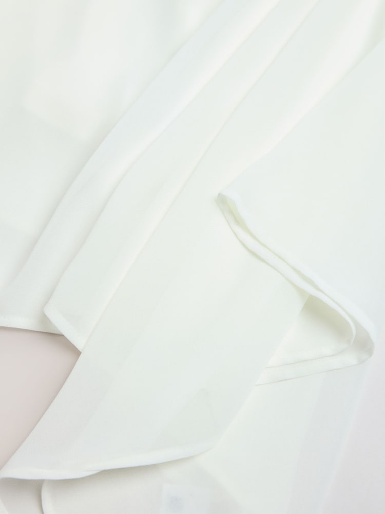 Cream Sheer Layer Cape Sleeve Top with Cami - Image 7 of 7