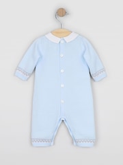 Emile Et Rose Blue Milo - Knitted All-In-One With Large Teddy Motif & Hat - Image 3 of 4
