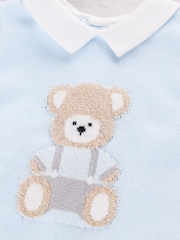 Emile Et Rose Blue Milo - Knitted All-In-One With Large Teddy Motif & Hat - Image 4 of 4