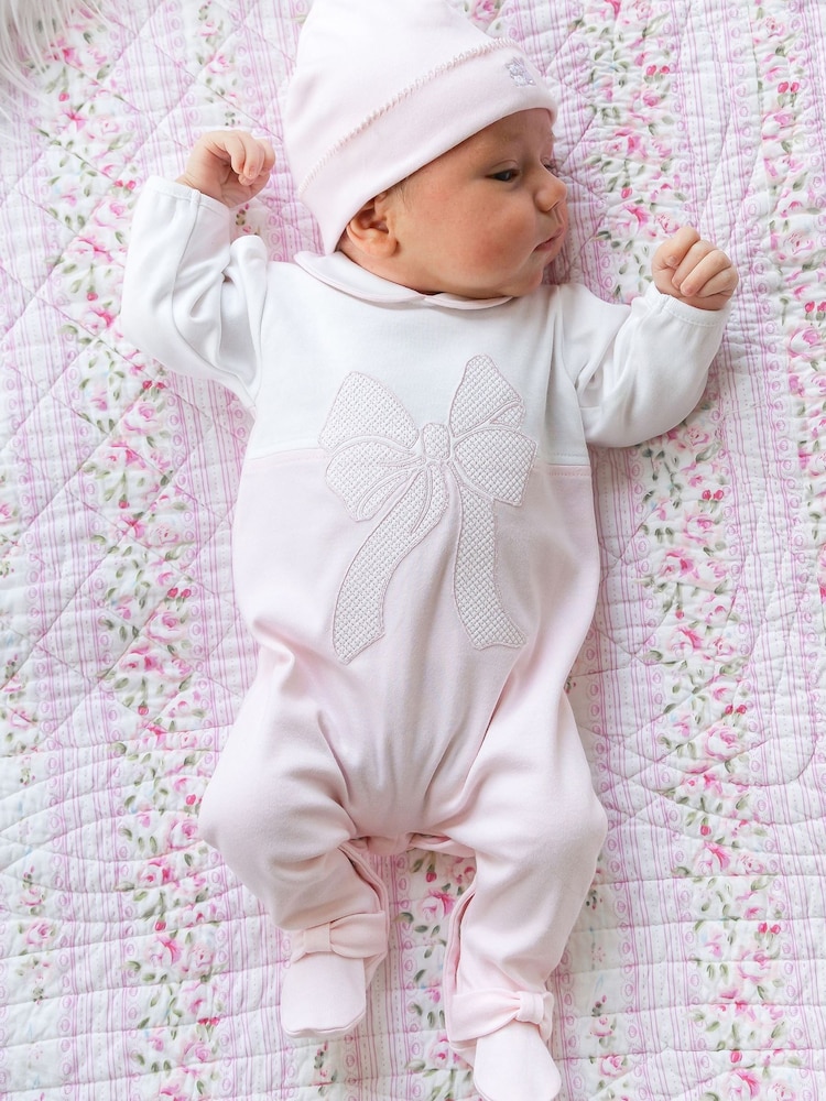 Emile Et Rose Pink Maya - All-In-One With Large Applique Bow & Hat - Image 1 of 4 Emile Et Rose Pink Maya - All-In-One With Large Applique Bow & Hat - Image 1 of 4