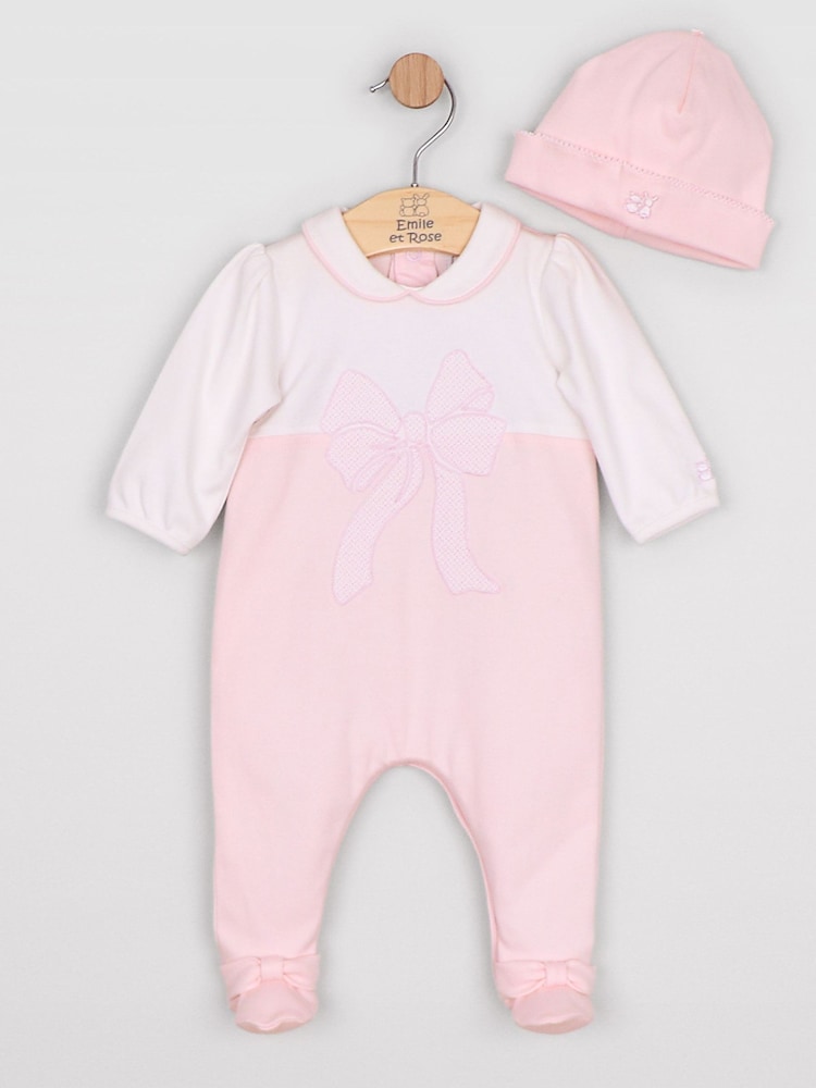 Emile Et Rose Pink Maya - All-In-One With Large Applique Bow & Hat - Image 2 of 4 Emile Et Rose Pink Maya - All-In-One With Large Applique Bow & Hat - Image 2 of 4