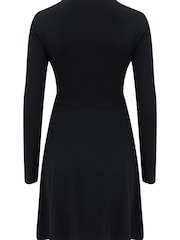 Pour Moi Black Bailey Slinky Recycled Jersey Skater Dress - Image 5 of 5