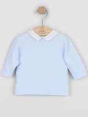Emile Et Rose Blue Malachi - Knitted Two-Piece with Diamond Design & Hat - Image 4 of 7