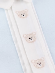 Emile Et Rose Blue Miles - All-In-One With Pleated Mock Front Opening & Bear Embroidery - Image 4 of 4