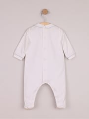 Emile Et Rose Blue Miles - All-In-One With Pleated Mock Front Opening & Bear Embroidery - Image 6 of 10
