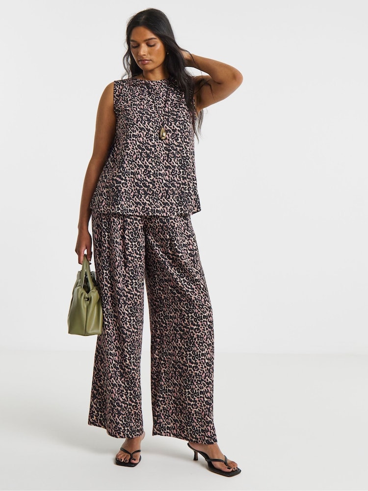 Simply Be Linen Mix Palazzo Trousers - Image 1 de 4